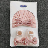 Pink Turban Cap & Socks Set